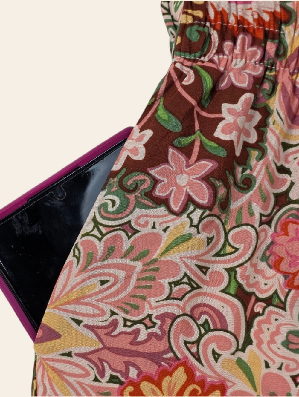 DEX Boho Wide Leg Floral Pants Medallion Resort Vacation NWT Small - Picture 5 of 10